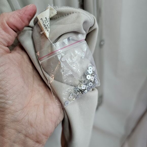 Altar'd State Champagne Beaded Sparkle Faux Wrap Mini Dress Size Small - Picture 7 of 12